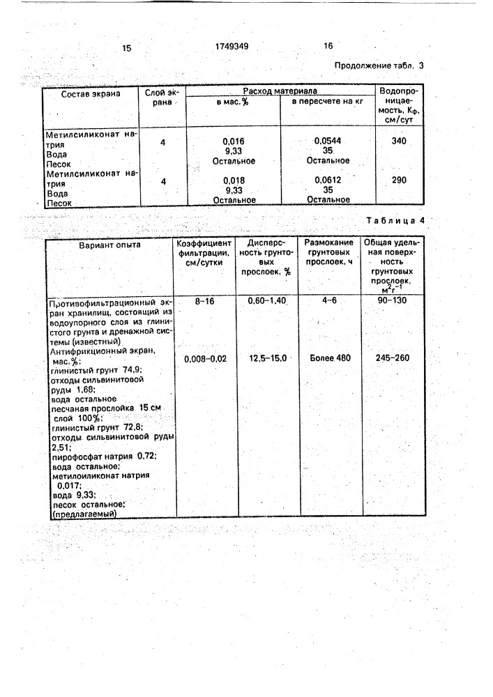 Способ создания противофильтрационного экрана накопителей (патент 1749349)