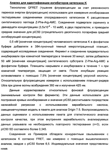 1-цианоциклопропильные производные в качестве ингибиторов катепсина к (патент 2470023)