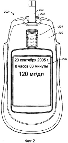 Комплект для определения аналита в образце жидкости организма, который включает в себя измеритель с обучающим модулем на основе дисплея (патент 2442986)