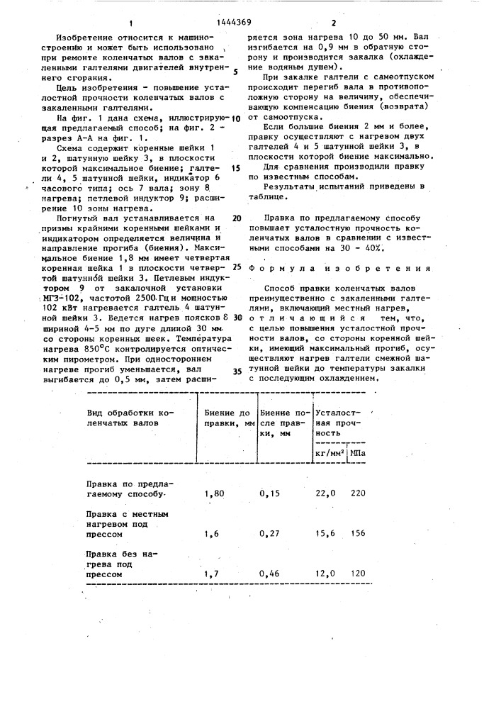 Способ правки коленчатых валов (патент 1444369)