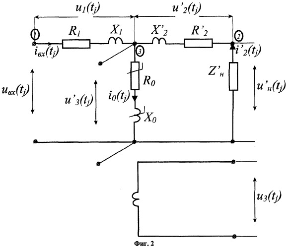 Способ определения параметров т-образной схемы замещения однофазного трансформатора в рабочем режиме с третьей обмоткой, свободной от нагрузки (патент 2293996)