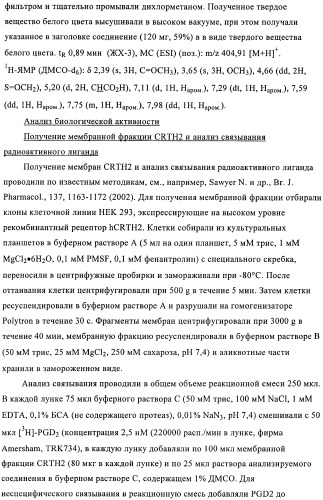 Производные 2-сульфанилбензимидазол-1-илуксусной кислоты в качестве антагонистов crth2 (патент 2409569)