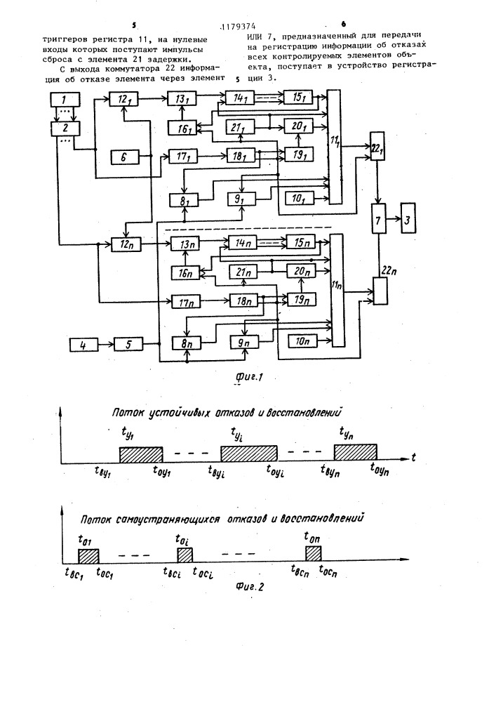 Устройство регистрации отказов (патент 1179374)