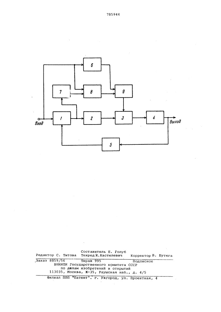 Цифровой синтезатор частот (патент 785944)