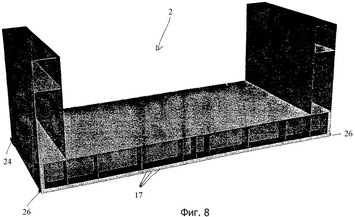 Плавучая конструкция, состоящая из ряда собранных плавучих элементов, и способ сборки плавучей конструкции (патент 2388647)