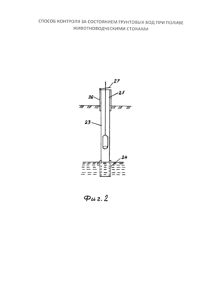 Способ контроля за состоянием грунтовых вод при поливе животноводческими стоками (патент 2637654)