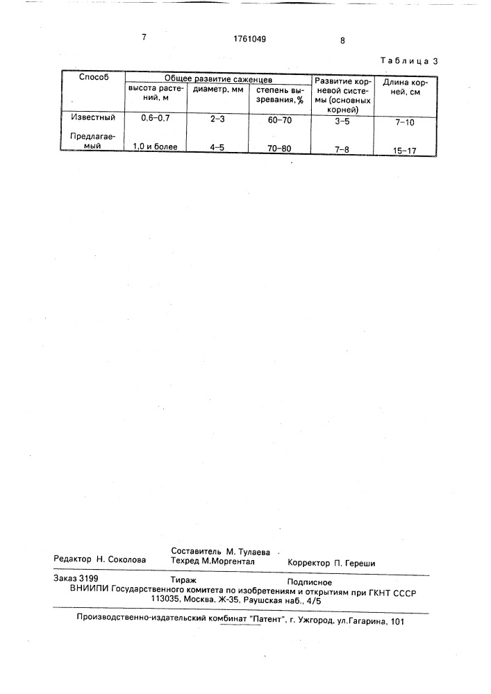 Способ выращивания посадочного материала винограда (патент 1761049)