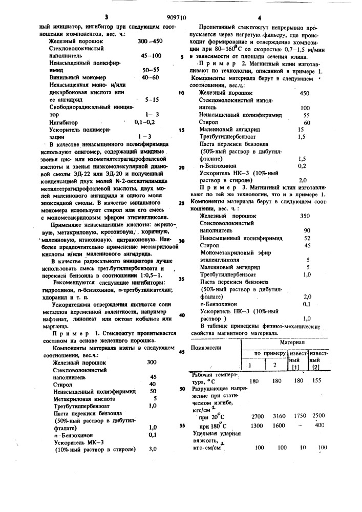 Композиционный материал для магнитного клина (патент 909710)