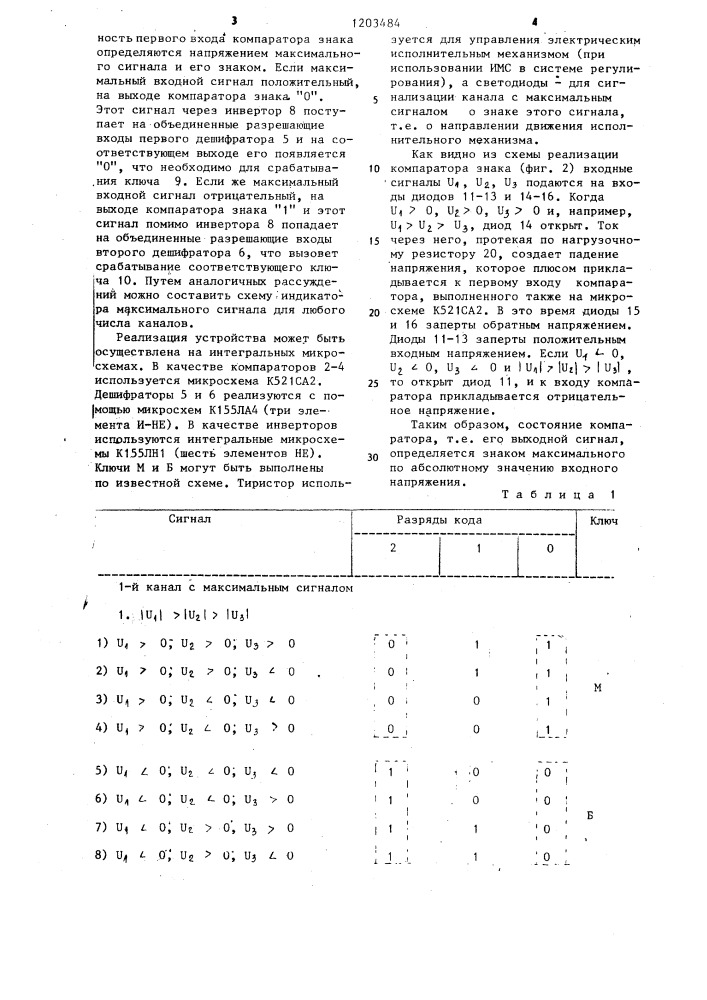 Индикатор максимального сигнала (патент 1203484)