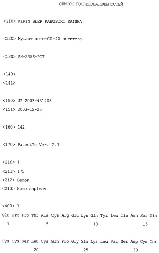 Мутанты анти-cd40 антитела (патент 2377254)