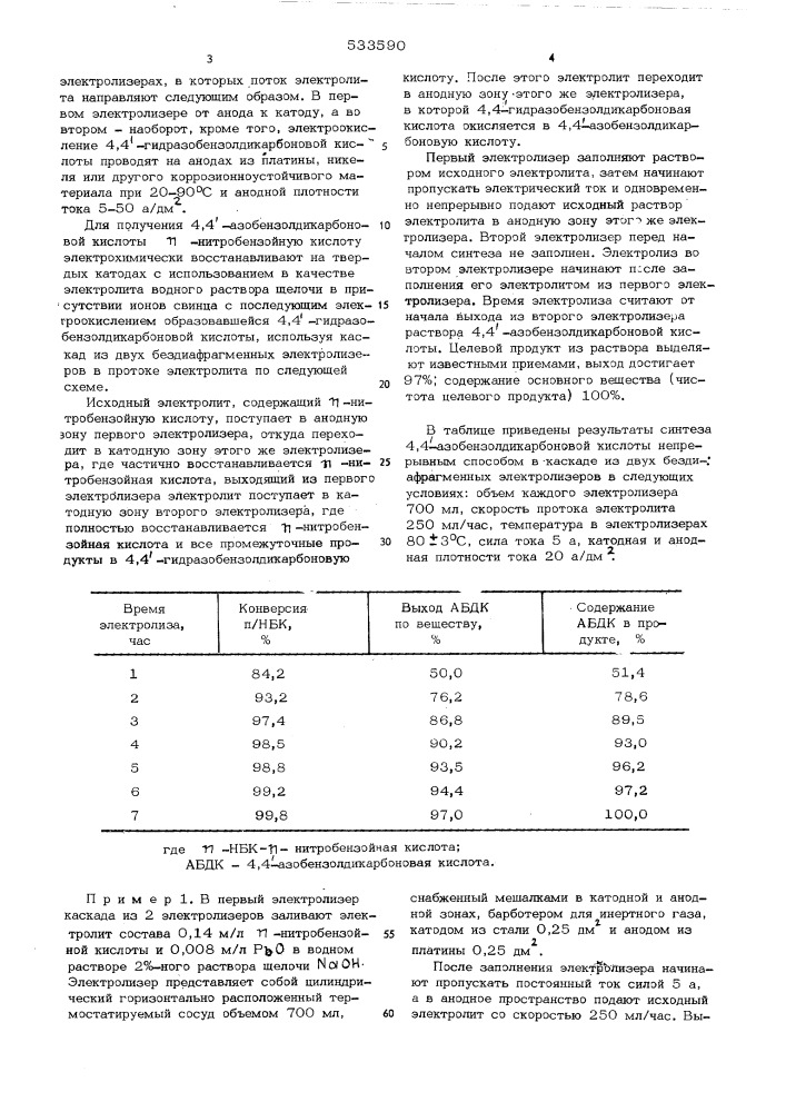 Способ получения 4,4-азобензолдикарбоновой кислоты (патент 533590)