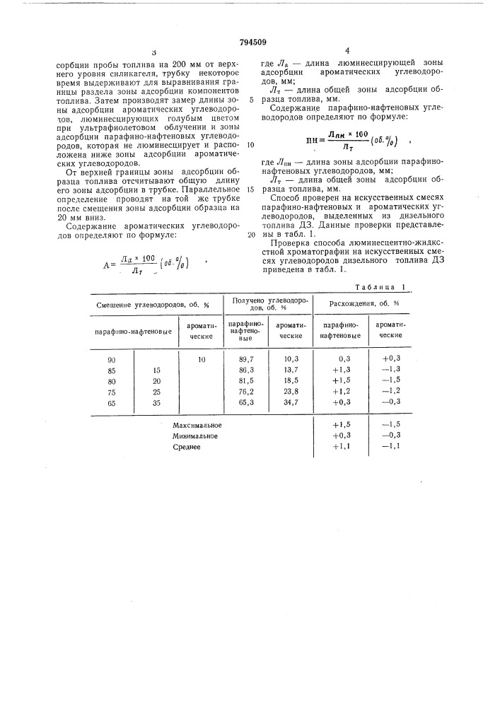 Способ определения углеводород-ного coctaba дизельного топлива (патент 794509)