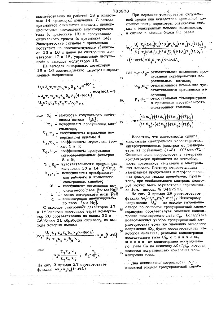 Газоанализатор (патент 735976)