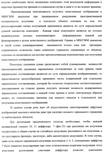 Способ формирования изображений в миллиметровом и субмиллиметровом диапазоне волн (варианты), система формирования изображений в миллиметровом и субмиллиметровом диапазоне волн (варианты), диффузорный осветитель (варианты) и приемо-передатчик (варианты) (патент 2349040)
