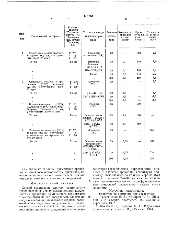 Способ соединения сшитых термопластов (патент 604864)