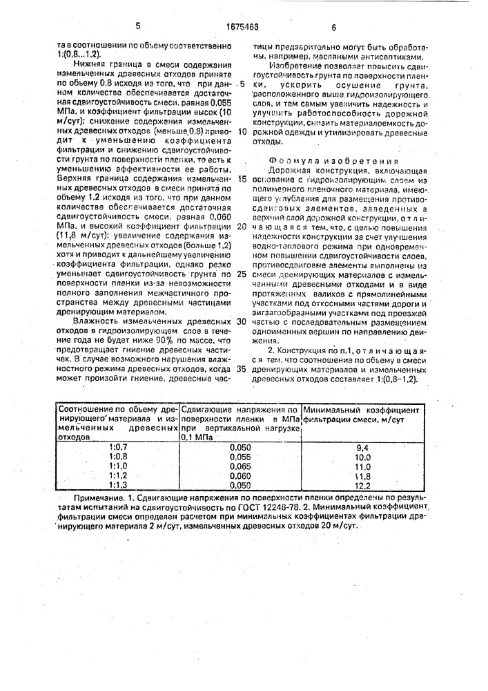 Дорожная конструкция (патент 1675466)
