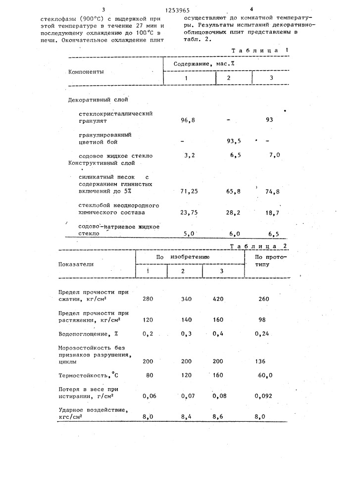 Способ изготовления декоративно-облицовочных плит (патент 1253965)