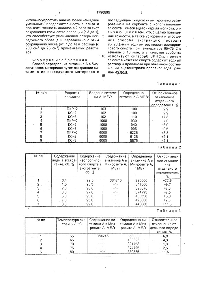 Способ определения витамина а в биологическом материале (патент 1790895)