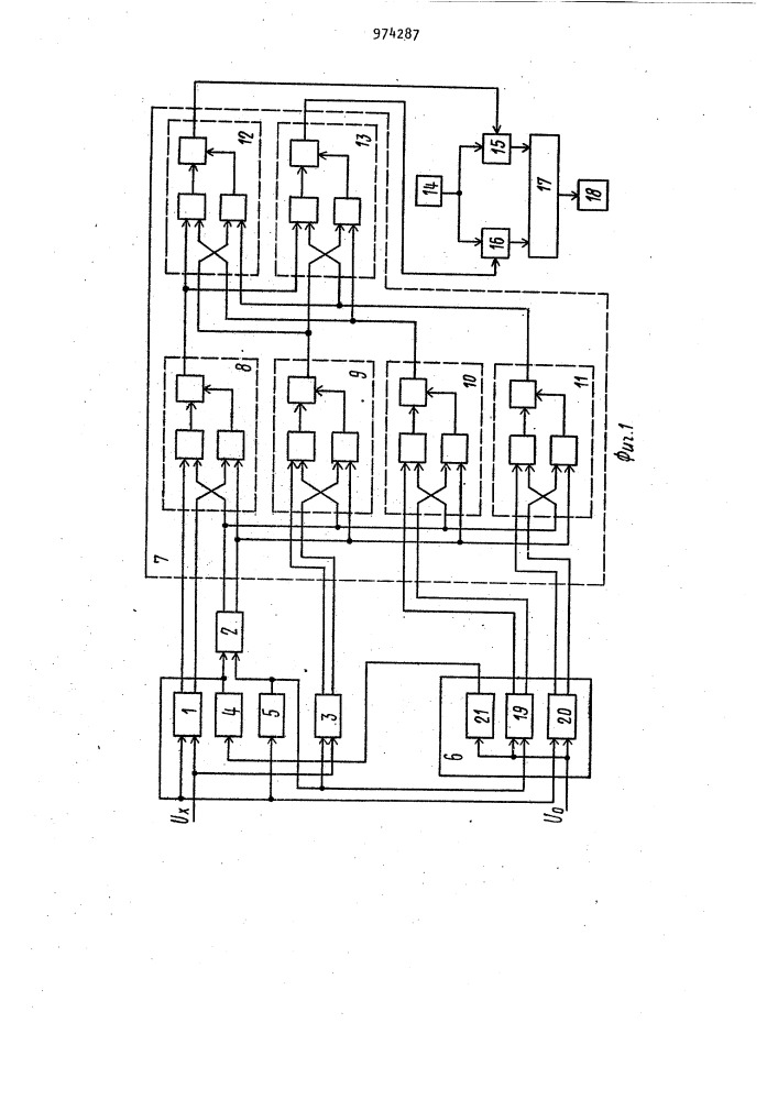 Цифровой интегрирующий вольтметр (патент 974287)