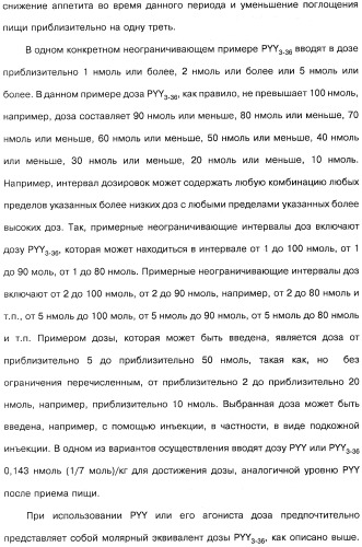 Способ модификации пищевого поведения и применение pyy или его агониста в качестве средства для модификации пищевого поведения (патент 2317104)