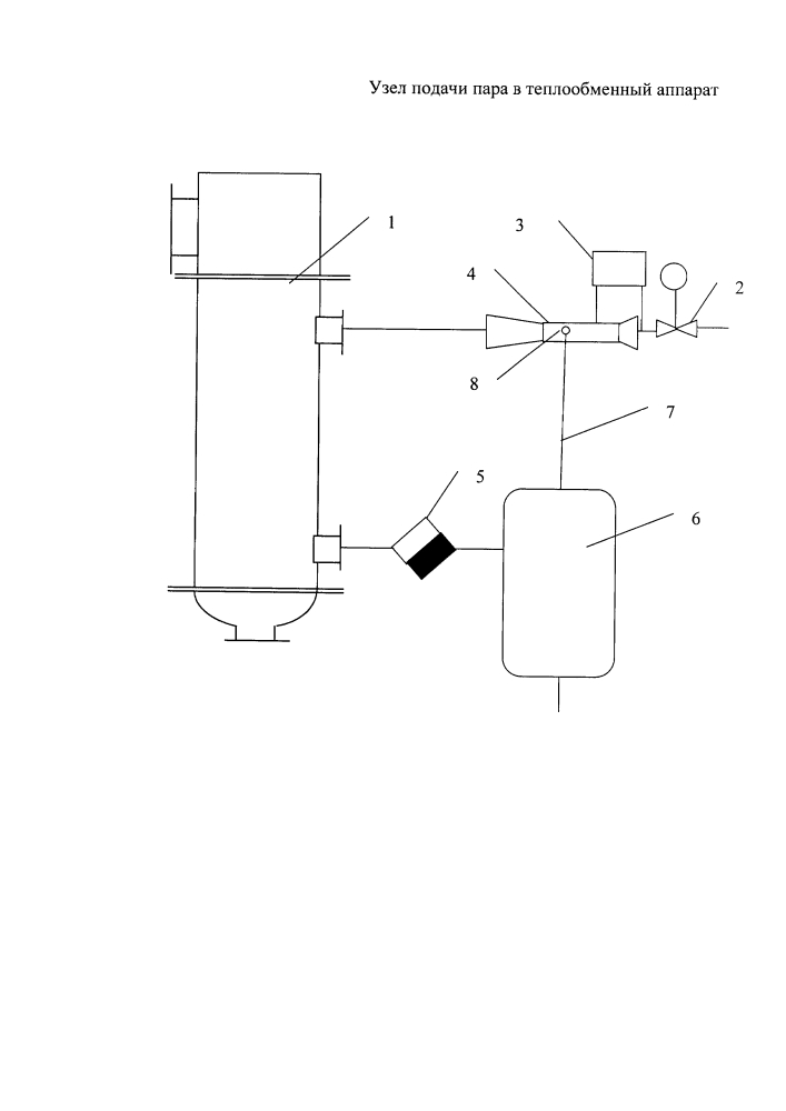 Узел подачи пара в теплообменный аппарат (патент 2626614)