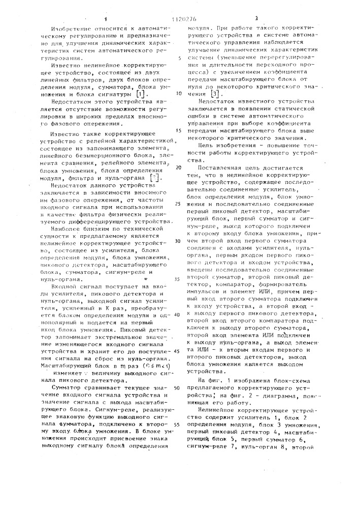 Нелинейное корректирующее устройство (патент 1120276)