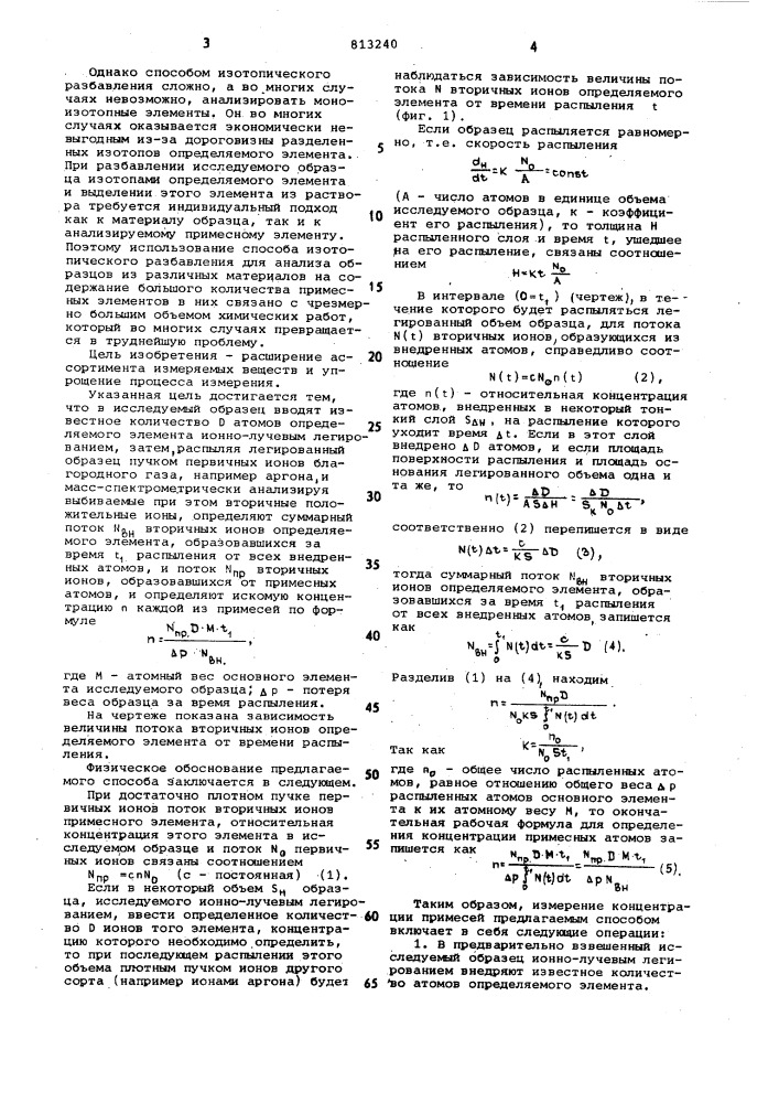 Масс-спектрометрический способопределения концентрации микропримесейв твердых образцах (патент 813240)