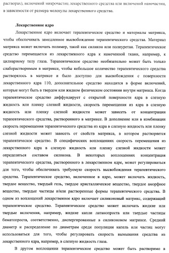 Лекарственные ядра для замедленного высвобождения терапевтических средств (патент 2478366)