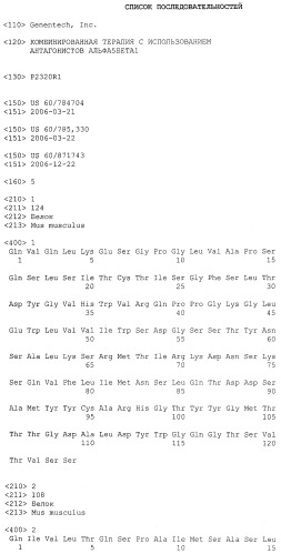 Комбинированная терапия с использованием антагонистов альфа5бета1 (патент 2465282)