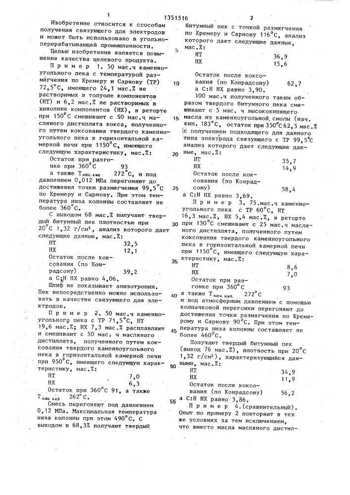 Способ получения связующего для электродов (патент 1351516)