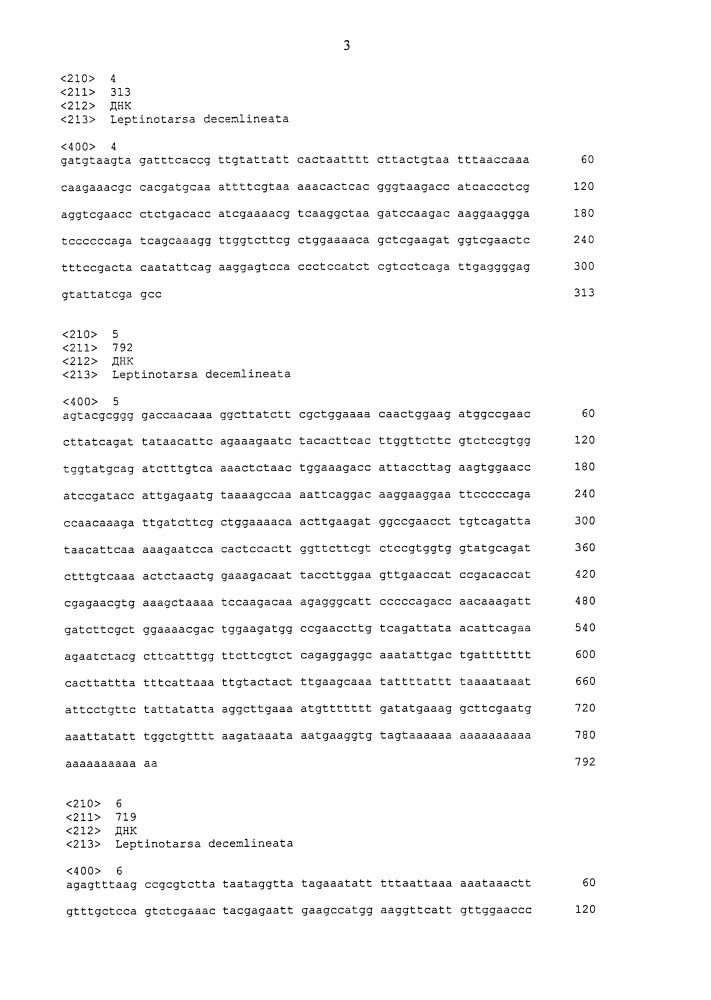 Уменьшение экспрессии генов у насекомых-вредителей (патент 2662995)