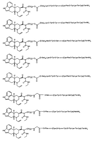 Химерные аналоги соматостатина-дофамина (патент 2277539)