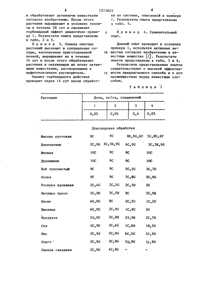 Способ борьбы с нежелательной растительностью (патент 1215603)