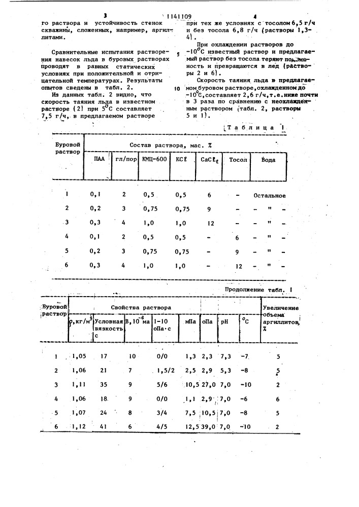 Буровой раствор (патент 1141109)