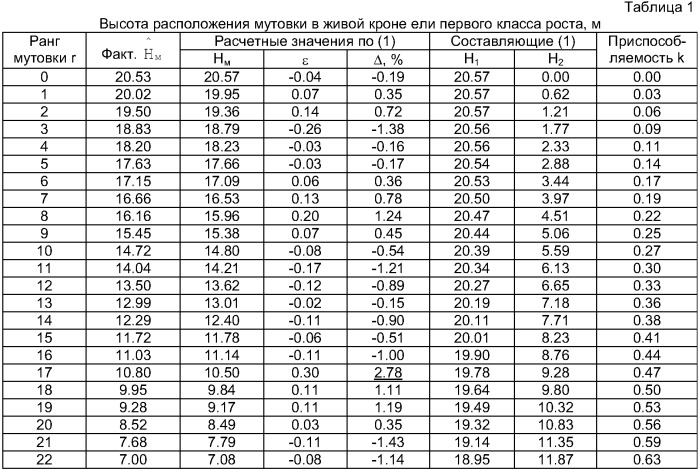 Способ анализа ствола и кроны дерева ели (патент 2376749)