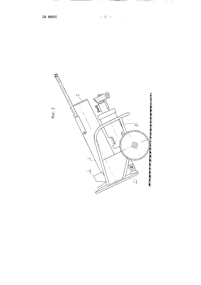 Передвижной на колесах гидропневматический домкрат (патент 88085)