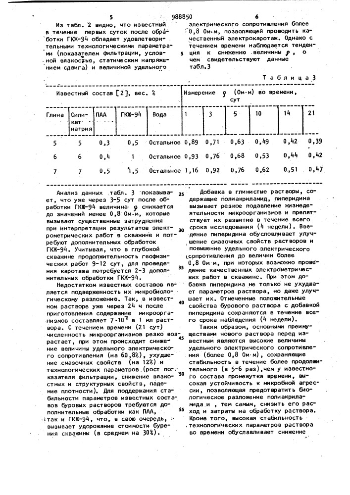 Буровой раствор (патент 988850)