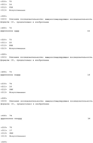 Нуклеиновая кислота формулы (i): glxmgn или (ii): glxmgn, предназначенная для применения прежде всего в качестве иммуностимулятора/адъюванта (патент 2487938)