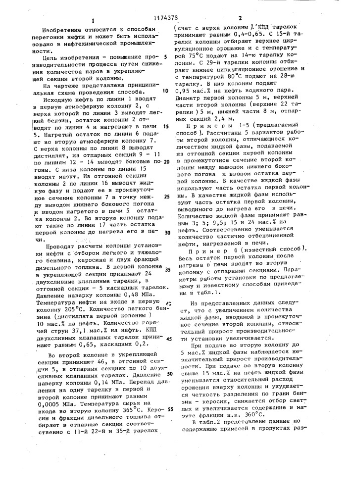 Способ перегонки нефти (патент 1174378)