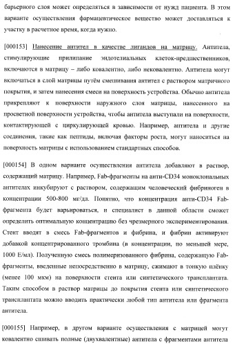 Захват эндотелиальных клеток-предшественников элюирующим лекарственные средства имплантируемым медицинским устройством (патент 2400256)