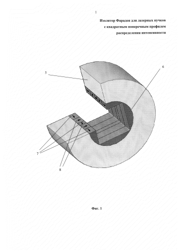 Изолятор фарадея для лазерных пучков с квадратным поперечным профилем распределения интенсивности (патент 2589754)