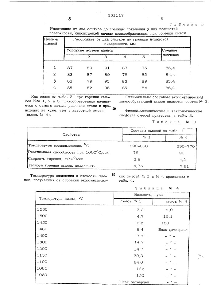 Экзотермическая шлакообразующая смесь для разливки металла (патент 551117)