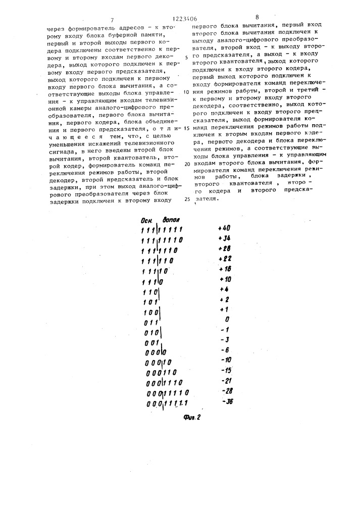 Устройство цифрового кодирования телевизионных сигналов (патент 1223406)