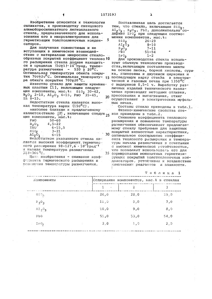 Стекло (патент 1073193)
