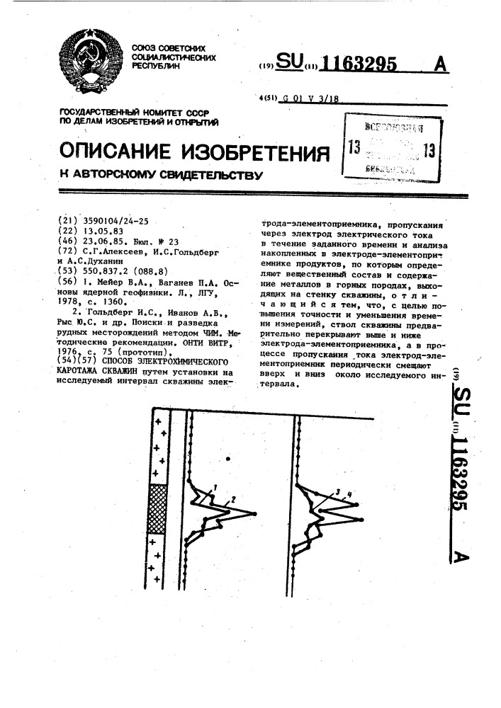 Способ электрохимического каротажа скважин (патент 1163295)