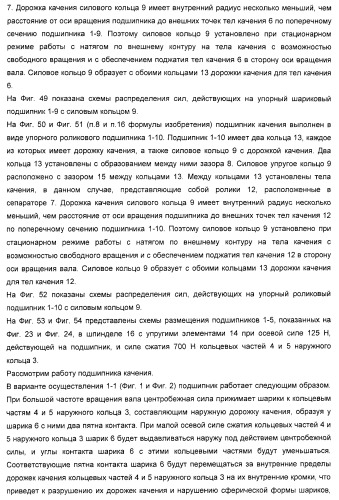 Способ разгрузки колец подшипника качения от действия центробежных сил (варианты) и подшипник качения (варианты) (патент 2398976)