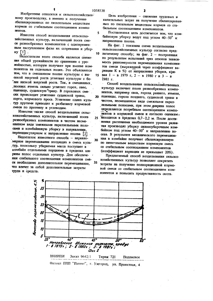 Способ возделывания сельскохозяйственных культур (патент 1058538)