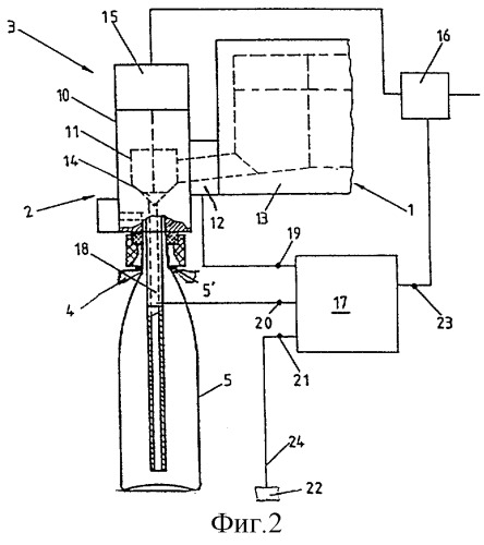 Разливочная машина для сосудов (патент 2295489)