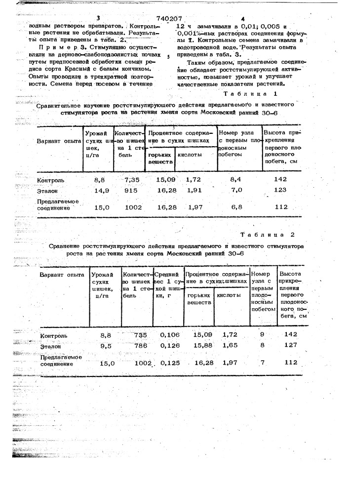 Стимулятор роста растений (патент 740207)