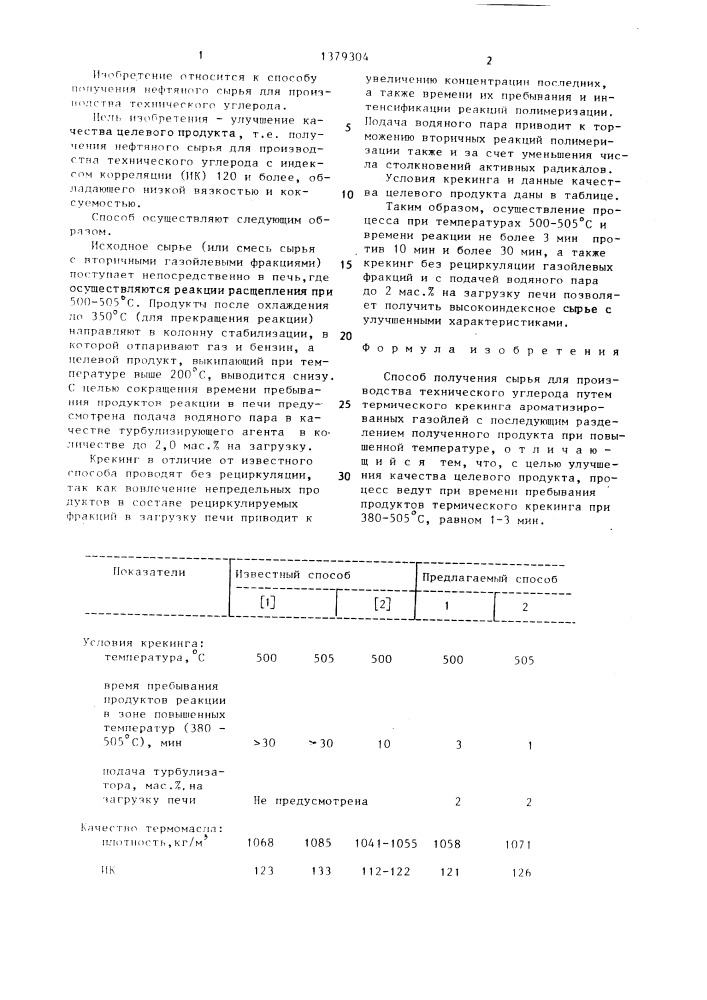 Способ получения сырья для производства технического углерода (патент 1379304)